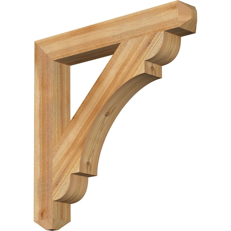 Ekena Millwork Olympic Craftsman Rough Sawn Bracket, Western Red Cedar, 4"W x 30"D x 30"H BKT04X30X30OLY04RWR